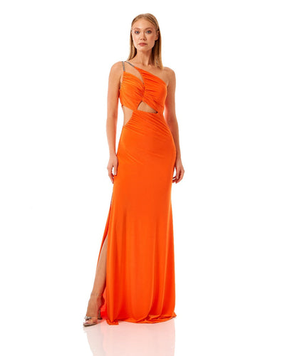 One Shoulder Cut Out Maxi Dress