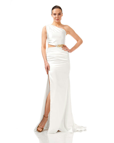 One Shoulder Cut Out Maxi Dress