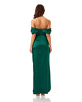 Off Shoulder Satin Column Maxi Dress