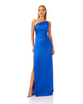 One Shoulder Pleated Maxi Dress