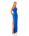 One Shoulder Pleated Maxi Dress