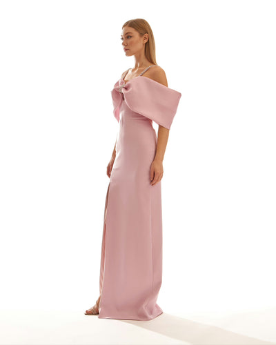 Off Shoulder Bow Maxi Dress