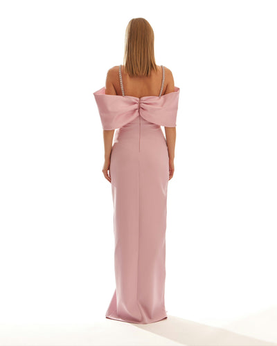 Off Shoulder Bow Maxi Dress