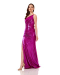 One Shoulder Polyester Maxi Dress