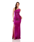 One Shoulder Polyester Maxi Dress