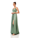 Spaghetti Strap Satin Maxi Dress