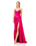 Strapless Mermaid Satin Maxi Dress