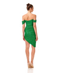 Off Shoulder Asymmetrical Sequined Short Dress