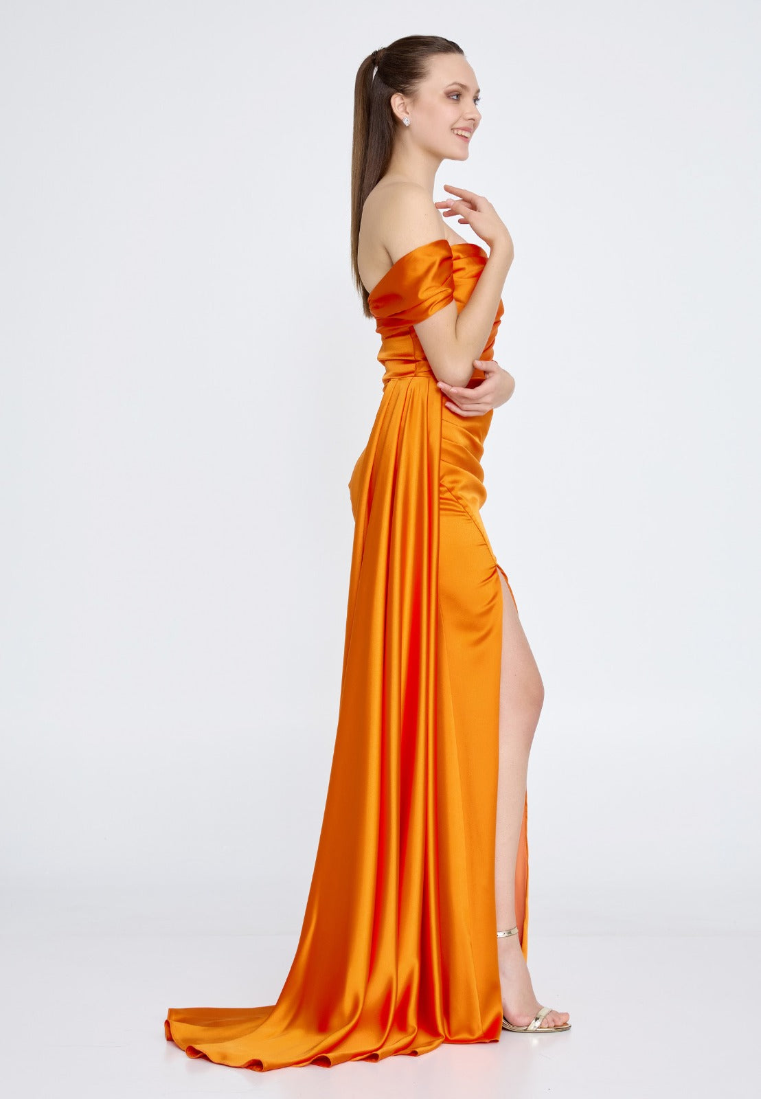 orange maxi dress boohoo boohoo Women's Strappy Cami Floor Sweeping Maxi Dress in Orange | Size: 2